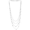COOLSTEELANDBEYOND Multi-strand Waterfall Layered Statement Necklace Long Chain with Ball