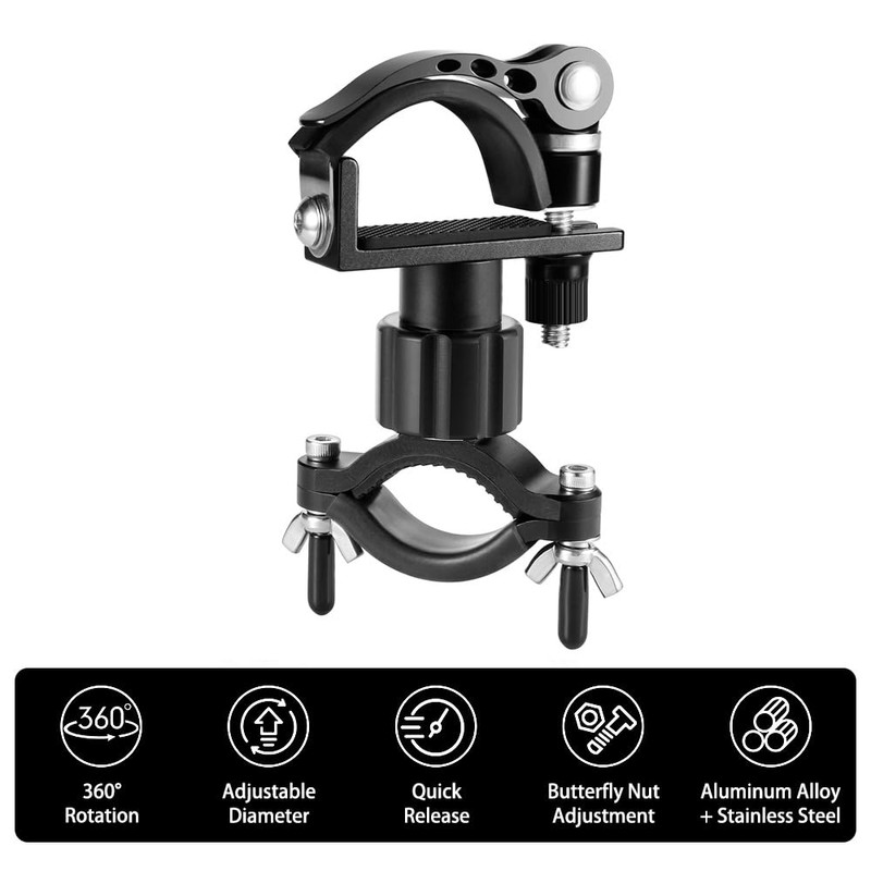 MiOYOOW Bicycle Torch Holder, 360° Rotatable, Adjustable Bicycle Flashlights Clamp,