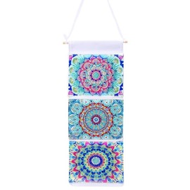 Syntego 5D DIY Mosaic Blue Mandala Hanging Door Storage Bag Diamond Painting Kit Crystal Rhinestone Decoration