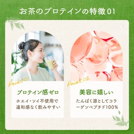お茶のプロテイン（濃い緑茶） 275ｇ たんぱく質 国産茶葉 コラーゲンペプチド 抹茶 緑茶 シェイカー不要
