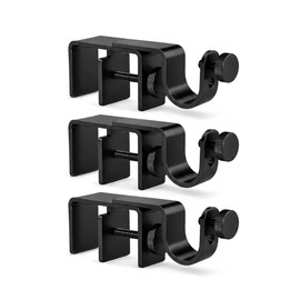 Over-Blinds Curtain Rod Brackets for Outside-Mount Blinds, Black 3-Pack