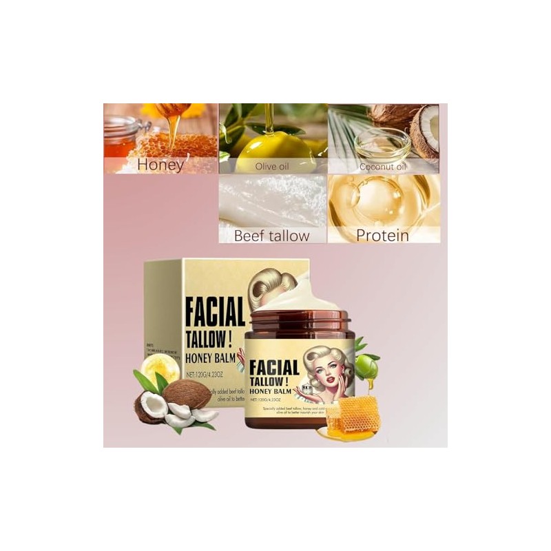 Bálsamo Batido Sebo Res Miel Cuidado Piel Crema Hidratante Facial