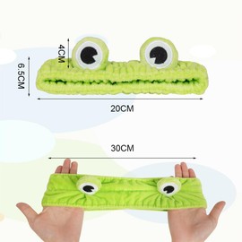 LOPHE Face Wash Headband, Frog Spa Hair Bands, Soft Cute Coral Fleece Elastic Headband, Head Wraps for Face Wash Makeup, Beauty Skincare, Sport Shower, Creative Hair Accessories for Women
