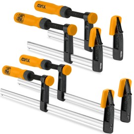 Steel Bar Clamp Set, 6" & 12"Parallel Clamps for Woodworking， Bar Clamps for Woodworking,300-600lb Load ，Quick-Slide Head, Ideal for Cabinet Making, Furniture Assembly and DIY Projects