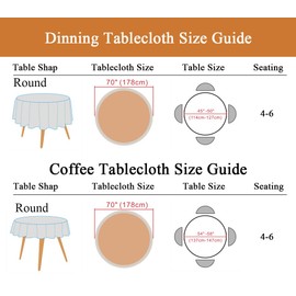 YEESSION Floral Print 70 Inch Round Tablecloth Stain Resistant and Waterproof Wine Table Cover for Kitchen Dining Indoor Outdoor Buffet Tabletop Decoration (Beige)