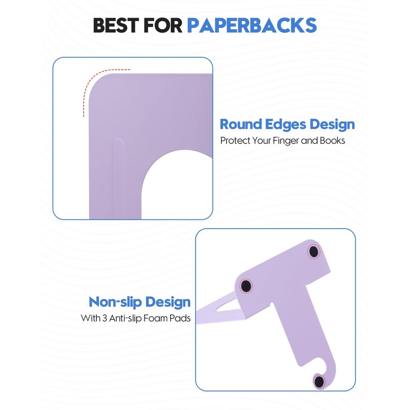 Honagu Bookends, Metal Book Ends, Bookends for Shelves, Book Holder
