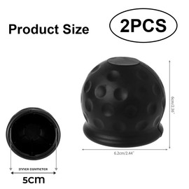 Ruayia Towing Hitch Cover Funny 2 Pieces, Cap Towing Hitch Protective Cap Set Rubber Trailer Ball Cover Ball Head Cover - Black