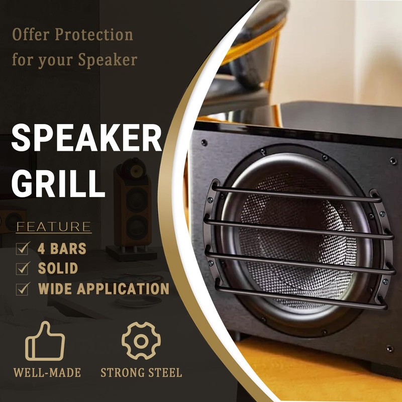 AICARS Speaker Grill Cover Metal Bar Grille Audio 8 Inches
