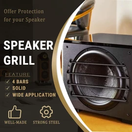 AICARS Speaker Grill Cover Metal Bar Grille Audio 8 Inches Speaker Subwoofer Grill Grille Cover 4 Bars- Pack of 2