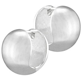 Vinani CJP Hoop Earrings Ball Shape Matte 925 Sterling Silver, Sterling Silver