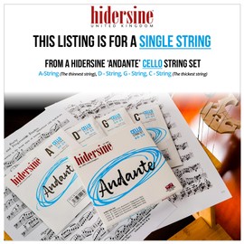 Hidersine Andante CELLO A String for 1/2 size. Steel Core, alloy string for longevity & ease of playing feel. Excellent tone & great value. For Cello Students with half sized cellos. SINGLE C String