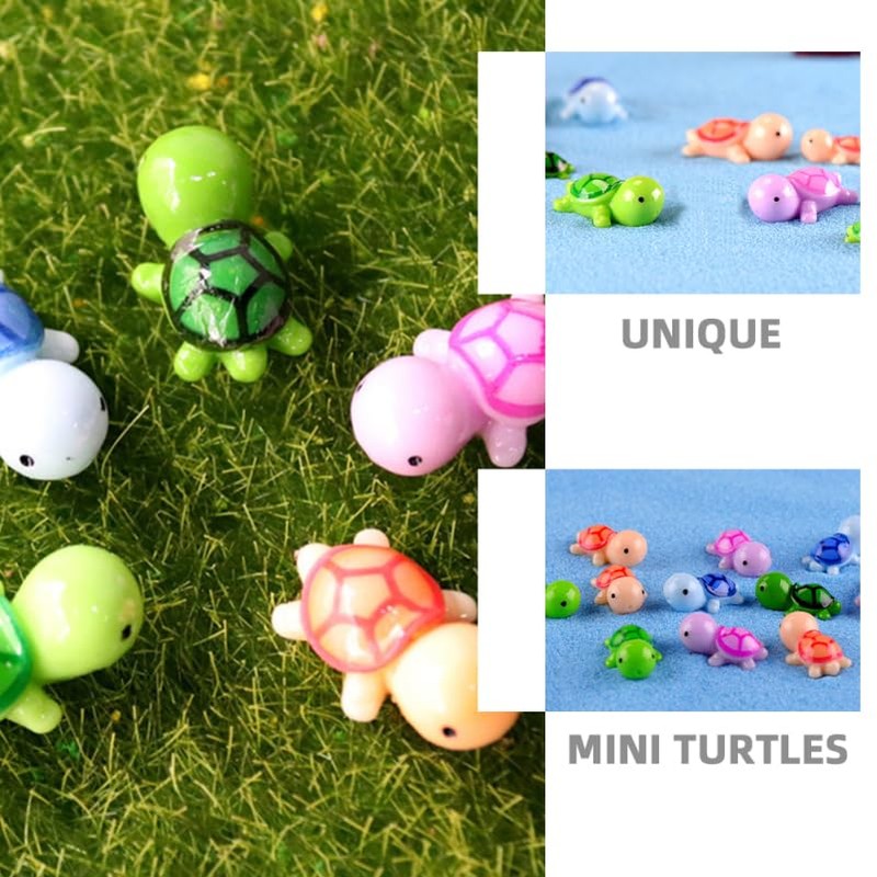 ERINGOGO 25pcs Small Turtle Miniature Turtle Resin Animal Bulk Minifigure