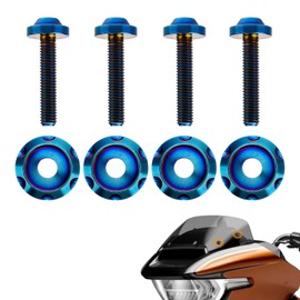 JERBOR Titanium Windshield Screws for Street Glide, Performance Windscreen Bolts Fit for 2024 Road Glide/ST, 121 CVO Road Glide, for Harley Touring FLTRX Road Glide/Special FLTRXS 2014-2024 (Blue)
