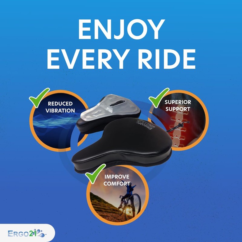 Ergo21 Liquicell Bicycle Cushion - Better Than Gel (Foam, Large