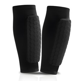 Sports Shin Pads for Men and Women, Breathable Shock-Absorbing Professional Shin Pads for Football, Basketball, Skiing, Cycling, Climbing (Black, M)