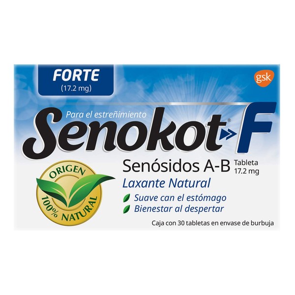 Senokot Forte Auxiliar para el Estreñimiento 30 tabletas