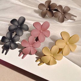 TOFBS 6 PCS Hair Claw Clips Matte Flower Hair Clips Large Duck Beak Hair Clip Claw Clip for Thick Hair Daily Hair Accessories for Women Girls