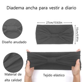 Diademas Anchas para Mujer,6 Turbante Extra para Mujer y 6 Ligas para Peinar el Cabello Altamente Elásticas,Bohemias,Grandes Bandas de Entrenamiento Deportivo Para yoga, Correr, Deportes.(6 Color B)