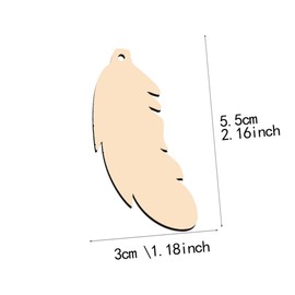 Healeved 50pcs Wooden Earrings Jewelry Tabs Ear Accessories Wooden Eardrop Ear Ornament Beige Bamboo