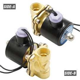 Ollanoos 2W160-15 12V 1/2 inch BSP Brass Solenoid Valve, Normally Closed Design for Water, Air and Diesel Control for Irrigation and Industrial Applications