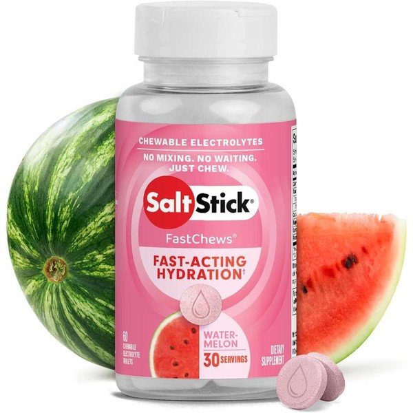 FastChews Electrolytes - 60 Chewable Electrolyte Tablets - Watermelon -
