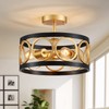 XINGQI 13" Modern Semi Flush Mount Ceiling Light Fixture, Black
