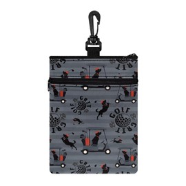 Rchsomd Dog Golf Theme Print 4th of July Decorations Ziper Ball Bag Patriotic Golf Accessory Bag for Men and Women with with Zippered Pocket Golf Tee Pouch