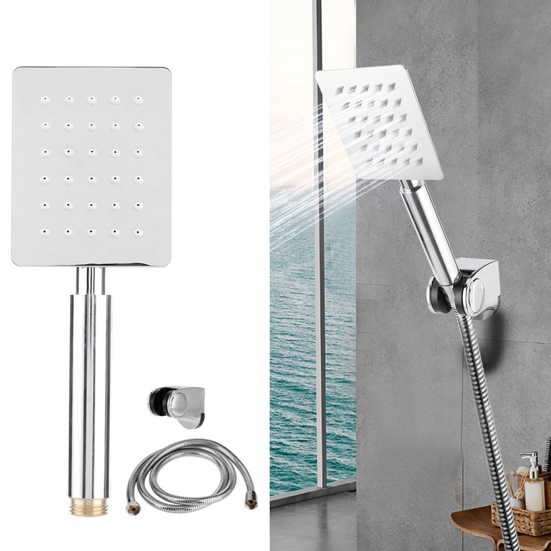 G1/2in Thread Handheld Shower Head High Pressure Square Shower Sprayer