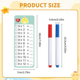 Ninnyi 15 PCS Multiplication Tables for Kids, Educational 0-12 Times Tables with 2 Marker Pens