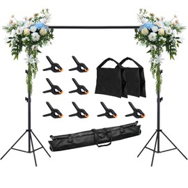 YSKE 10x8.5ft Adjustable Backdrop Stand Kit - Portable Photo Background Support System for Photography, Weddings, Parties, Projector Screens, Banner Displays