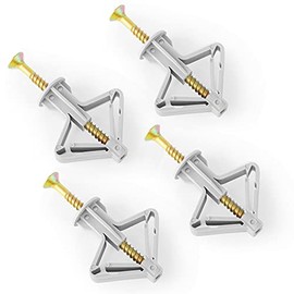 QCQIANG 100Pcs Drywall Anchors with Self-Drilling Zinc Plated Screws Kit, Drywall Anchors Heavy Duty There is No Need to Drill Holes in The Wall Ahead of Time (Grey)