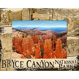 Saddle Mountain Souvenir Bryce Canyon National Park Quad Laser Engraved Wood Picture Frame Landscape (8 x 10)