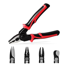 YOSIGHT 5 IN 1 Multifunctional Plier Tool Set - Wire Stripper, Crimping Plier, Cable Cutter, Electrician Scissors - 8 Inch Kit with Storage Case
