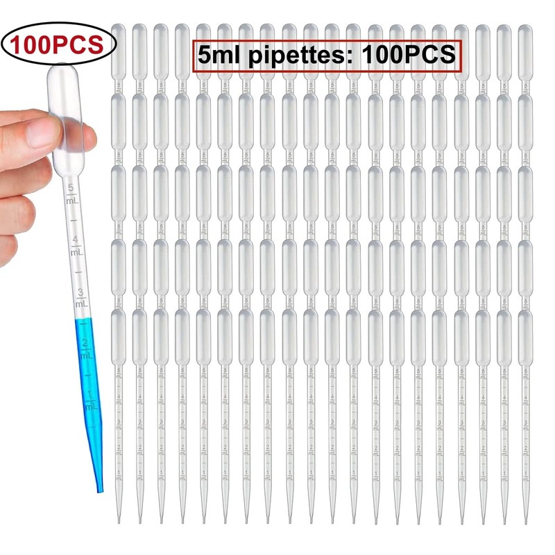5ml Plastica Pipette Trasferimento 100 Pezzi,Pipette Graduate,Squeeze Trasferimento Pipette,pipette monouso,per