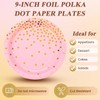 DUOCUTE 150 PCS Pink and Gold Paper Plates Napkins Forks