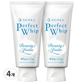 Senka Perfect Whip White Clay Cleansing Foam, 120g, 4 pieces / 센카 퍼펙트 휩 화이트 클레이 클렌징폼, 120g, 4개