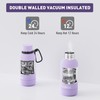 Small Water Bottle 12oz with Clip, Double Wall Stainless Steel