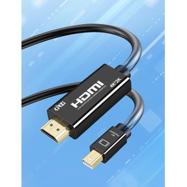 Kirzi 4K Mini DisplayPort to HDMI Cable UHD Thunderbolt to HDMI Cord, Mini DP to HDMI Compatible for MacBook Air/Pro, Surface Pro/Monitor/TV/Projector More (6.5ft)