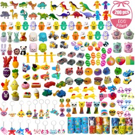 SQZUWIT 200pcs Easter Egg Fillers, Easter Egg Stuffers, Small Miny Toys for Party Favors Assortment for Kids Girls Boys Easter Basket Stuffers Gifts, Easter Eggs Hunt, Pinata Filler