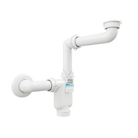 Aqua Bagno Aqua Bagno Raumsparsiphon Waschtisch - M?belsiphon - Siphon platzsparend - Siphon flach - Bad - flexibel einstellbar - G 1 1/4 Zoll - DN32