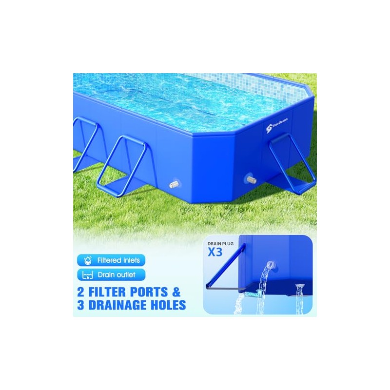 StarOcean 2026 Foldable Pool, Large Non-Inflatable Swimming Pool for Kids,Adult