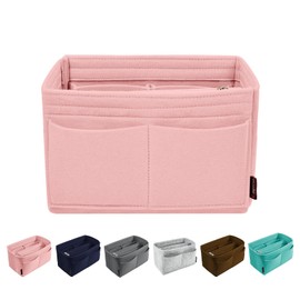 OMYSTYLE Pink Organizer Insert, Felt Tote Bag Organizer Insert with 5 Sizes, Handbag Dividers for Inside Purse, Compatible with Longchamp, Neverful, Speedy and More