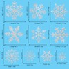 Topeedy 9 Sheets Silver Snowflake Window Stickers,Reusuable Large Silver Window