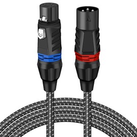 XLR to XLR Microphone Cable, 6.6FT Premium 3 Pins XLR Male to Female Mic Cable Compatible with Shure SM Microphone, Mixer, Amplifier, Behringer, Speaker Systems, Radio Station and More