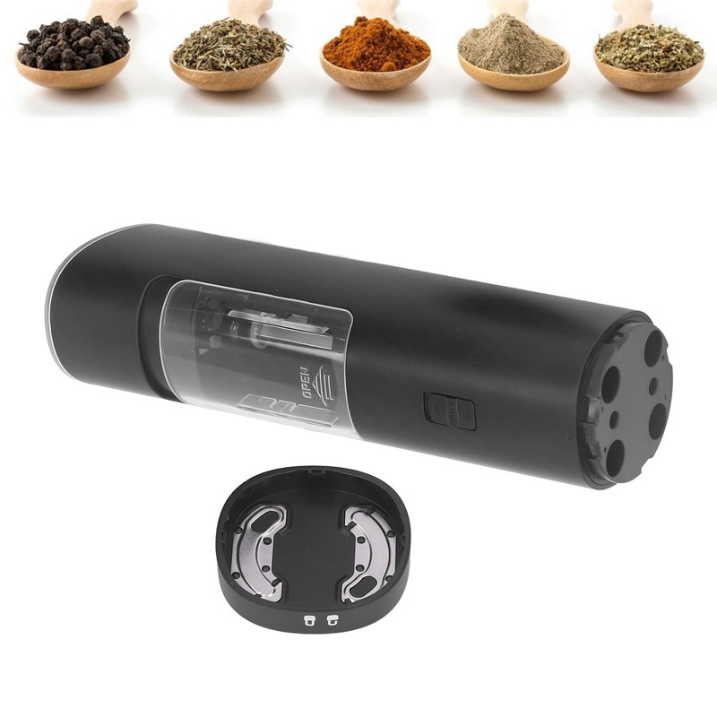 Electric Pepper Grinder Stainless Steel Wireless Visual Pepper Salt Grinder