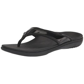 REVITALIGN Women's Yumi Metallic Orthotic Sandal Black 6 Medium