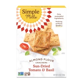 Simple Mills Sundried Tomato Basil Almond Flour Crackers 4.25 Ounce Pack