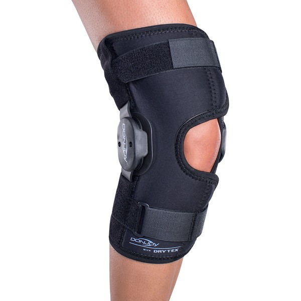 DonJoy Deluxe Hinged Knee Brace, Drytex Wrap Around, Open Popliteal,
