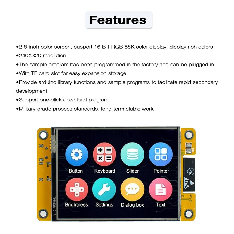 Hosyond 2.8'' ESP32 Display Resistive Touch Screen with WiFi+BT, ILI9341