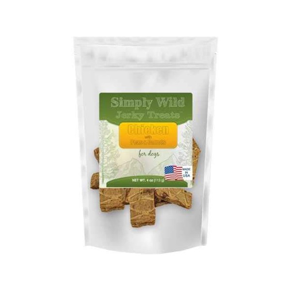 Simply Wild Jerky Treats Chicken with Peas Carrots for Dogs